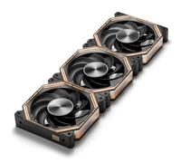 darkFlash INF34 Lot de 3 ventilateurs de boîtier PC 120 mm, chaîne en marguerite, refroidissement jusqu'à 2000 tr/min, PWM à 4 broches, ARGB (inversé, noir)