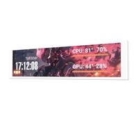darkFlash V92 Panneau de capteur IPS pour boîtier PC 9,2", moniteur secondaire 1920 x 462, miroir et enregistrement de bureau exclusifs, moniteur matériel compatible AIDA64, alliage d'aluminium