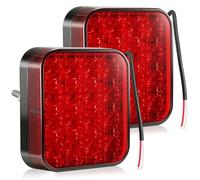 DARKGUARD 16LED Feu Antibrouillard Arrière pour Remorque 2PC - 12V/24V 2,2W IP67 Étanche Approuvé E9 Lampe Antibrouillard LED Rouge pour Panneau de Feux Arrière de Remorque Caravane Camion Tracteur