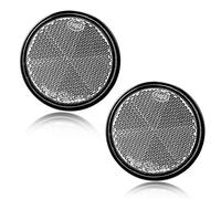 DARKGUARD 2xCatadioptre Rond Blanc Adhésif,Ø60 mm Caravane Réflecteur de Remorque avec E9 Catadioptre Réflecteur pour Van RV Remorque Camion Voitures (Blanc-Ronde-Adhésif-2pièces
