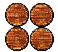 DARKGUARD 4xCatadioptre Rond Jaune Adhésif Ø60 mm avec E-Mark,Remorque Catadioptre Réflecteurde Sécurité pour Camion RV Machines Agricoles (Jaune-Rond-Adhésif-4pièces