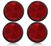 DARKGUARD 4xCatadioptre Rond Rouge,Ø60 mm Homologué E9 Catadioptre Réflecteur Adhésif pour Remorque,Catadioptre Rond Signalisation pour Van Voitures RV Tracteur Caravane (Rouge-Rond-Adhésif-4pièces