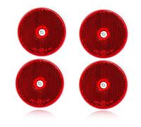 DARKGUARD 4xCatadioptre Rond Rouge,Ø60 mm Homologué E9 Catadioptre Réflecteur -Visser pour Remorque,Catadioptre Rond Signalisation pour Van Voitures RV Tracteur Caravane (Rouge-Rond-Visser-4pièces