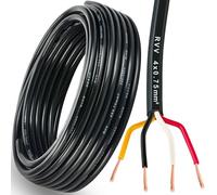 DARKGUARD Câble Remorque 4 Conducteurs 0,75mm², Flexible Rond Câble de Véhicule 12V/24V, 4 Fils Cable de Cuivre d'Extension 15M pour L'automobile/Camion/Fourgon/Bateau, Approuvé RoHs Reach