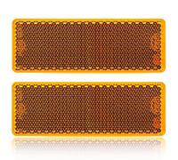 DARKGUARD Catadioptre Rectangulaire Adhésif Jaune Réflecteur de Remorque,Réflector Réflecteur Latéral Ambre pour Remorque Clôture Mur avec E Approuvé, 85x30x10mm (Jaune-Rectangulaire-Adhésif-2pièces