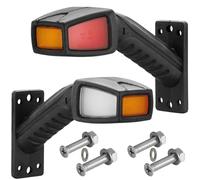 DARKGUARD Classique LED Caoutchouc Feux de Gabarit Latéral Gauche et Droite Feux de Position Latéraux 12V 24V Feu Arriere pour Remorque Camion Lumière Uniforme Orange Blanc Rouge 173mm Étanche ECE