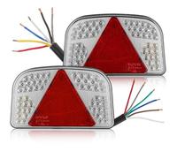 DARKGUARD Feu Arrière LED Feux Remorque Etanche 12V 24V Universels Feux de Remorque LED Éclairage de Camion Caravane Voiture 7 Fonctions avec Feu de Brouillard Plaque Marche E-Mark