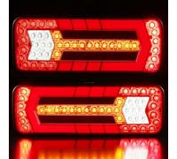 DARKGUARD Feux Arrière de Remorques Led 10-30v, Marque E,Etanche,6Function 2pcs Feu Eclairage Remorque Tracteur,Feu Éclairage Antibrouillard Recul Led