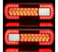 DARKGUARD Feux Arrière de Remorques Led 12/24v,2pcs Homologué Marque E Etanche 6Function Feu Eclairage Tracteur,24v Camion Feu Led,Éclairage Antibrouillard Recul pour Remorque