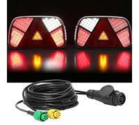DARKGUARD Feux Arrière de Remorques LED 12/24v,7Function|Prise 13broches Câble 5,2m|2x6brochesConnexion à Baïonnette|Feu Eclairage Remorque, Feu Éclairage Antibrouillard Recul pour Remorque E-Mark