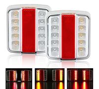 DARKGUARD Feux Arrière Remorque Led 12v,2 Pcs Feu Arrière Camion Led 12v Feu Arrière Remorque Gauche, Feux de Remorque led Set Etanche 12v Imperméable Pour Camion Caravane Motorhome Van E-Mark