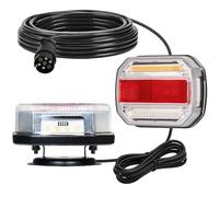 DARKGUARD Feux Arrière Remorque LED Magnétiques 12V/24V Feu de Remorque Aimanté 7,5M Câble 7 Broches Plug & Play 5 Fonctions Feux d'éclairage pour Voitures Camions Caravanes IP67 Étanche Homologué E