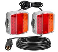 DARKGUARD Feux Remorque Magnétique Led Feu de Remorque Aimanté 12V 24V Feux Arrière Kit Éclairage Faisceau 7.5m avec Prise à 7 Broches pour Camion Camping Car 5 Fonctions IP67 ECE