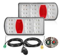 DARKGUARD Kit Feux LED Éclairage Remorque 13 Broches 12V 24V 7Functions avec 5.5M Précablé & Connecteur Baïonnette IP65 Feu Arriere pour Camion Caravane Van Tracteur, Approuvé E57
