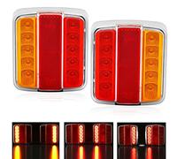 DARKGUARD Led Feux Arrière De Remorque 12v,2 Pcs Feu Arrière Led 12v Etanche Feu Arrière Remorque Gauche,Lampe Lumière d'Immatriculation Feu led Imperméable Pour Camion Caravane Motorhome Van E-Mark