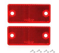 DARKGUARD Réflecteur de Remorque,Réflector Rectangulaire Visser Homologué E9,90x40x8mm, Catadioptre Remorque Rouge pour RV Caravanes Camion Bicyclette Tracteur (Rouge-Rectangulaire-Visser-2pièces