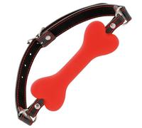 DARKNESS BONDAGE Bâillon en Silicone, Os Rouge, 14,8 x 2,5 cm, Imperméable, Réglable avec Sangles