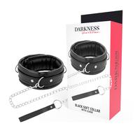Darkness - collier en cuir souple avec chaîne
