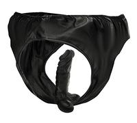 DARKNESS SENSATIONS Culotte avec Plug et Gode Interchangeable, Cuir PU, Taille Unique, Gode 18cm x 4cm, Plug 12cm x 3.5cm, D-222558