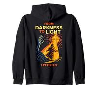 Darkness to Light Christian Gothic 1 Pierre 2:9 Verse biblique Sweat à Capuche