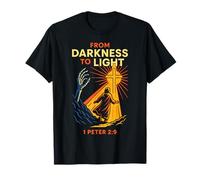 Darkness to Light Christian Gothic 1 Pierre 2:9 Verse biblique T-Shirt