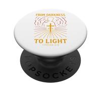 Darkness to Light Verse biblique Christian Peter 2:9 Born Again PopSockets PopGrip Adhésif