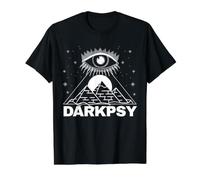Darkpsy Pyramide All Seeing Eye Psychédélique Goa Psytrance T-Shirt Graphique avec Valeur, Homme, Noir, L