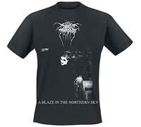 Darkthrone A Blaze in The Northern Sky Homme T-Shirt Manches Courtes Noir XL