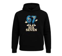 Darkwear 67 Six Seven Sweat-shirt graphique à capuche nouveauté pour enfants avec motif chiffre humoristique et impression blague, Noir , 12-14 ans