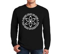 Darkwear Never Trust an Atom They Fun T-shirt à manches longues pour homme, Noir - Manches longues, S