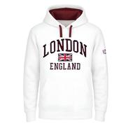 Darkwear Sweat à capuche brodé de qualité supérieure pour homme, Londres Angleterre-blanc, 4XL