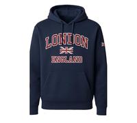 Darkwear Sweat à capuche brodé de qualité supérieure pour homme, Londres Angleterre-marine, S