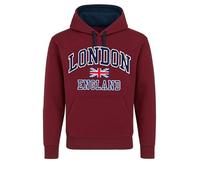 Darkwear Sweat à capuche brodé de qualité supérieure pour homme, Londres, Angleterre, marron, 4XL