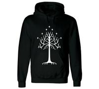 Darkwear Sweat à capuche noir Arbre du Gondor Le Seigneur des Anneaux Hobbit Saruman Gandalf Frodo LOTR Sweat à capuche, Sweat à capuche noir, S