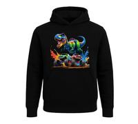 Darkwear Sweat à capuche pour enfant Motif dinosaure Big Trucks aquarelle, Noir , 7-8 ans