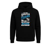 Darkwear Sweat à capuche pour homme avec inscription « Fisherman », I'm Not Addicted, M