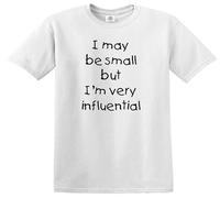Darkwear T-shirt amusant pour enfants avec inscription « I May Be Small But I'm Very Influential », T-shirt Noir/blanc, 3-4 ans