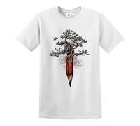 Darkwear T-shirt arbre à crayons de la vie tatouage drôle cadeau fête, T-shirt Noir/blanc, S