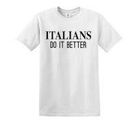 Darkwear T-shirt humoristique avec inscription « Italian Do It Better », T-shirt Noir/blanc, XL