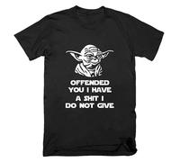Darkwear T-shirt humoristique avec inscription « Offended You I Have », Imprimé blanc en T noir, 4XL