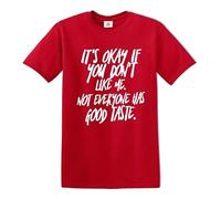 Darkwear T-shirt pour homme avec inscription « It's Okay IF You Don't », T-shirt rouge imprimé blanc, XL