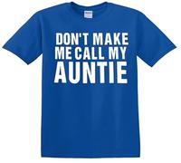 Darkwear T-shirt tendance avec inscription « Don't Make Me Call My Auntie » pour enfants, T-shirt bleu roi imprimé blanc, 12-14 ans