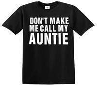Darkwear T-shirt tendance avec inscription « Don't Make Me Call My Auntie » pour enfants, T-shirt noir imprimé blanc, 5-6 ans