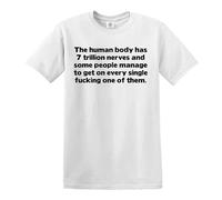 Darkwear The Human Body HAS 7 Trillion Nerves and Some People/Joke T-shirt pour homme, T-shirt Noir/blanc, 3XL