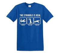 Darkwear The Struggle is Real | Tenue d'entraînement | Drôle | Sarcasme | T-shirt pour homme, T-shirt bleu roi imprimé blanc, 5XL