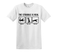 Darkwear The Struggle is Real | Tenue d'entraînement | Drôle | Sarcasme | T-shirt pour homme, T-shirt Noir/blanc, 5XL
