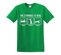 Darkwear The Struggle is Real | Tenue d'entraînement | Drôle | Sarcasme | T-shirt pour homme, T-shirt vert irlandais imprimé blanc, L