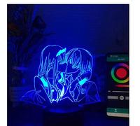 Darling in The FRANXX Veilleuse illusion 3D 02 Zero 2 Figure Anime Character Lampe de table Alimentée par USB 7 couleurs LED avec interrupteur tactile pour enfants Cadeau Décoration de chambre