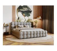 Darling - lit coffre - 160x200 cm - sommier inclus - en velours - Gris