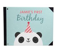 Darling Souvenir Bleu Panda & Festive Cap personnalisé imprimé Birthday Party Livre Hardbound Couverture Connexion Livre Registre Scrapbook-7 x 9 Pouces